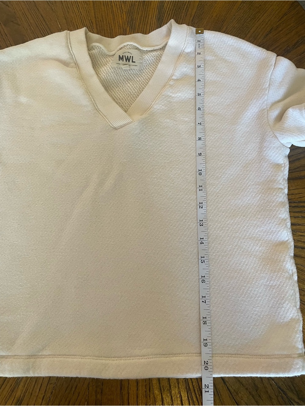 Madewell Cream V-Neck Short Sleeve Top - Picture 7 of 8